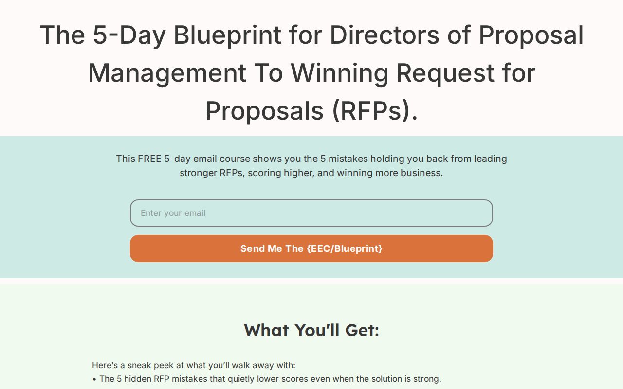 Blueprint for Directors of Proposal Management to Winning Proposals